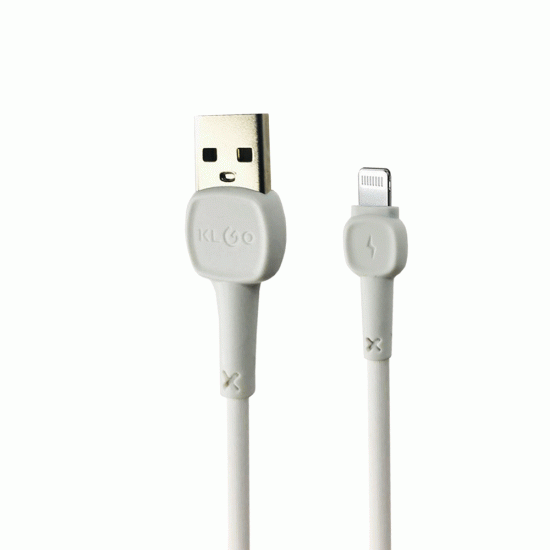 KLGO S7 2.4A 1M Fast Charging Lightning USB Data Cable - White