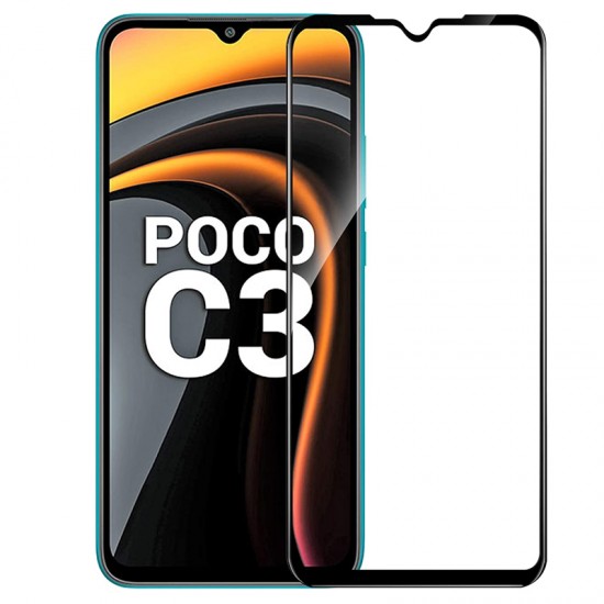 OEM FULL GLUE FULL FACE TEMPERED GLASS FOR XIAOMI POCOPHONE C3  - BLACK