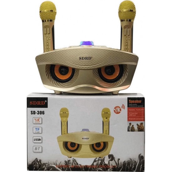 Σύστημα Karaoke με Ασύρματα Μικρόφωνα SD-306 σε Χρώμα Χρυσό Σύστημα Karaoke με Ασύρματα Μικρόφωνα SD-306 σε Χρώμα Χρυσό