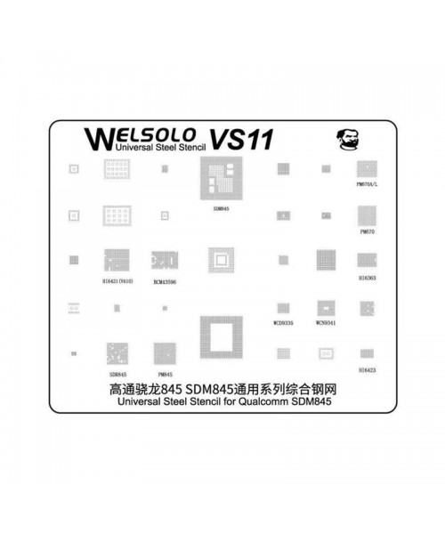 Welsolo VS11 Universal Steel Stencil For Qualcomm SDM845 Welsolo VS11 Universal Steel Stencil For Qualcomm SDM845