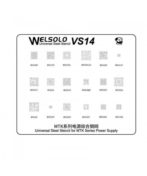 Welsolo VS14 Universal Steel Stencil For MTK Series Power Supply Welsolo VS14 Universal Steel Stencil For MTK Series Power Supply