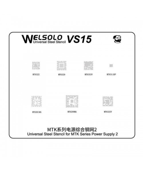 Welsolo VS15 Universal Steel Stencil For MTK Series Power Supply 2 Welsolo VS15 Universal Steel Stencil For MTK Series Power Supply 2