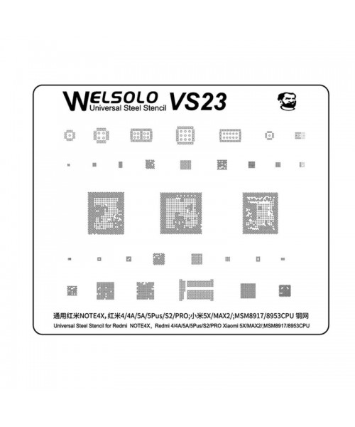 Welsolo VS23 Universal Steel Stencil For Xiaomi Redmi Note 4x Redmi 4/4A/5A/5 Plus/S2/PRO Xiaomi 5X/MAX2 MSM8917/8953 CPU Welsolo VS23 Universal Steel Stencil For Xiaomi Redmi Note 4x Redmi 4/4A/5A/5 Plus/S2/PRO Xiaomi 5X/MAX2 MSM8917/8953 CPU