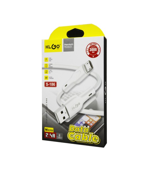 KLGO S186 Micro USB V8 3m Fast Mobile Charging Cable 2.4A KLGO S186 Micro USB V8 3m Fast Mobile Charging Cable 2.4A