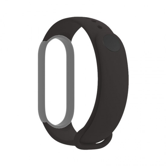 OEM Λουράκι Softband με Techonto Strap για Xiaomi Mi Band 5/6 (Black/Grey)