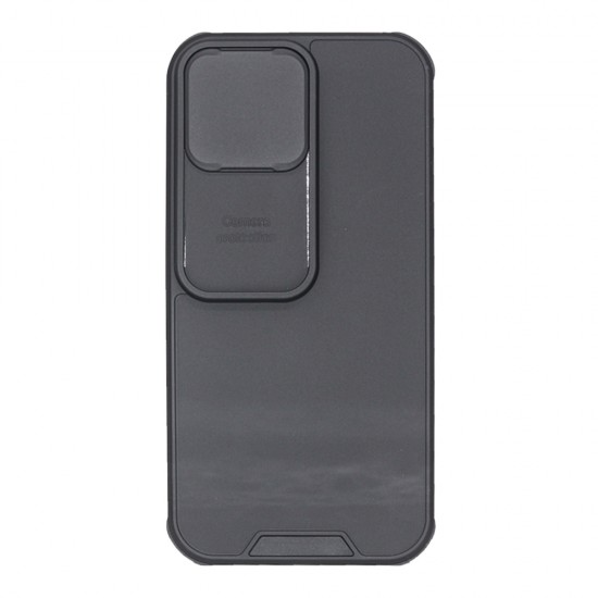 Oem σκληρή πίσω θήκη με ειδικό Slide camera cover για την προστασία της κάμερας για Iphone 13 Pro-Black