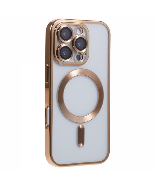 Back Cover Θηκη Σιλικονης Με Τζαμακι Καμερας Και Magsafe (Iphone 13 pro max)Χρύσο