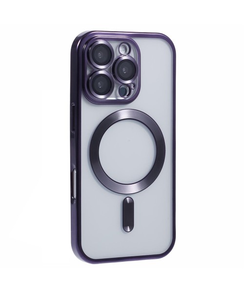  Back Cover Θηκη Σιλικονης Με Τζαμακι Καμερας Και Magsafe (Iphone 13 pro max)Μωβ