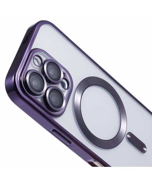  Back Cover Θηκη Σιλικονης Με Τζαμακι Καμερας Και Magsafe (Iphone 16 pro max)Μωβ