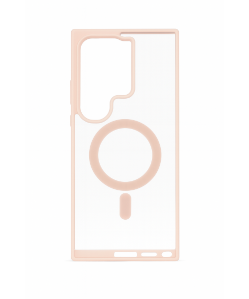 Διάφανη Θήκη Σιλικόνης με Υποστήριξη MagSafe Samsung S24 Ultra – Ροζ  Διάφανη Θήκη Σιλικόνης με Υποστήριξη MagSafe Samsung S24 Ultra – Ροζ