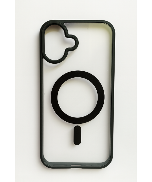 Διαφανής θήκη σιλικόνης με υποστήριξη MagSafe για iPhone 16 plus - Μαύρο Διαφανής θήκη σιλικόνης με υποστήριξη MagSafe για iPhone 16 plus - Μαύρο