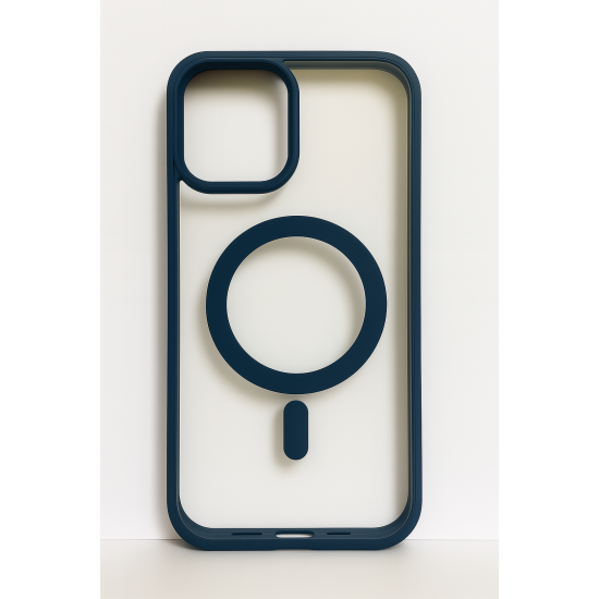 Διαφανής θήκη σιλικόνης με υποστήριξη MagSafe για iPhone 12 pro max -Μπλέ