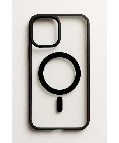 Διαφανής θήκη σιλικόνης με υποστήριξη MagSafe για iPhone 15 pro max - Μαύρο Διαφανής θήκη σιλικόνης με υποστήριξη MagSafe για iPhone 15 pro max - Μαύρο