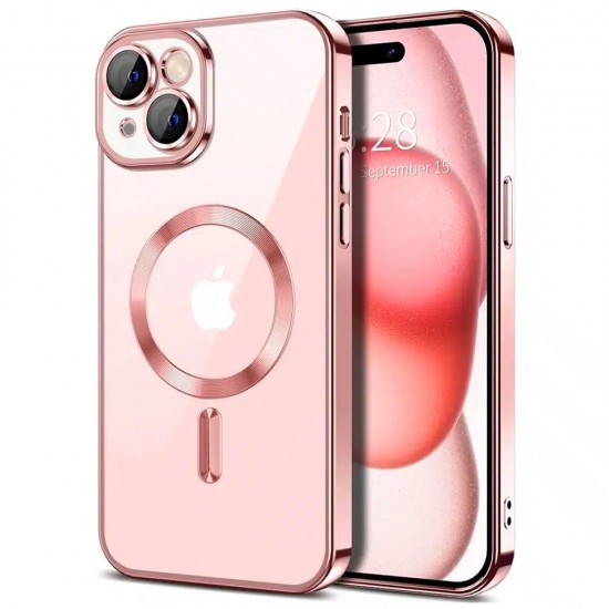 Siipro Back Cover Θηκη Σιλικονης Με Τζαμακι Καμερας Και Magsafe (Iphone 13/14)Ρόζ
