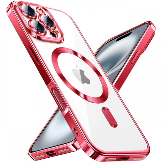 Siipro Back Cover Θηκη Σιλικονης Με Τζαμακι Καμερας Και Magsafe (Iphone 15 Pro Max)Κόκκινο