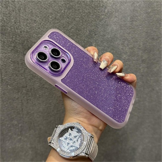 Θήκη Σιλικόνης για iphone 15 Pro Max Glitter και καλύμμα κάμερας -Μώβ Θήκη Σιλικόνης για iphone 15 Pro Max Glitter και καλύμμα κάμερας -Μώβ