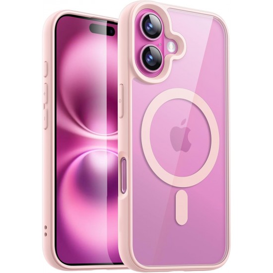 Θήκη Σιλικόνης για iphone 16  Back Cover Με Magsafe -Ρόζ
