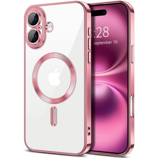 Siipro Back Cover Θηκη Σιλικονης Με Τζαμακι Καμερας Και Magsafe (Iphone 16 plus)Ρόζ