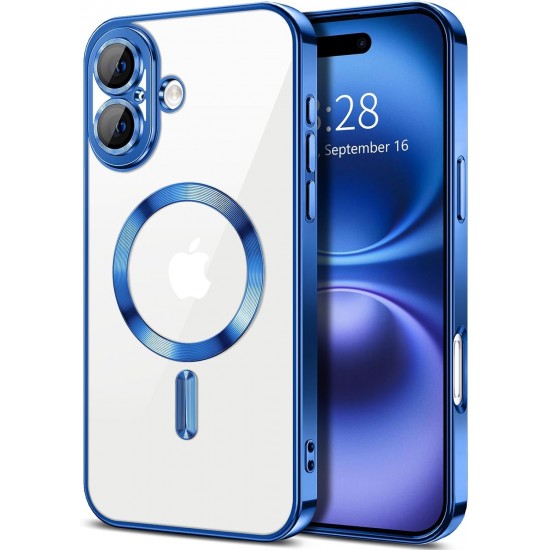 Siipro Back Cover Θηκη Σιλικονης Με Τζαμακι Καμερας Και Magsafe (Iphone 16)Μπλέ