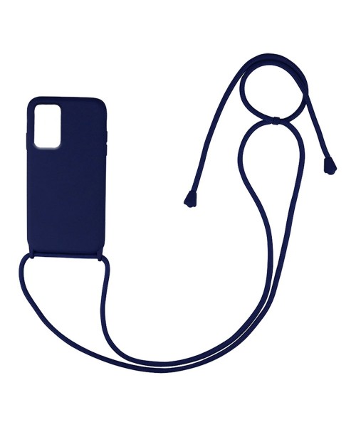Liquid Back Cover Σιλικόνης με Κορδόνι Για (Samsung Galaxy A52 ) - Μπλε Liquid Back Cover Σιλικόνης με Κορδόνι Για (Samsung Galaxy A52 ) - Μπλε