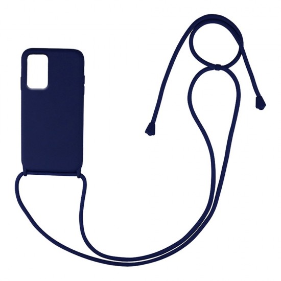 Liquid Back Cover Σιλικόνης με Κορδόνι Για (Samsung Galaxy A04s ) - Μπλε Liquid Back Cover Σιλικόνης με Κορδόνι Για (Samsung Galaxy A04s ) - Μπλε