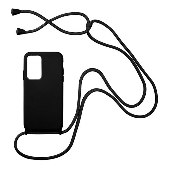 Liquid Back Cover Σιλικόνης με Κορδόνι Για (Samsung Galaxy A53 5g ) - Μαύρο Liquid Back Cover Σιλικόνης με Κορδόνι Για (Samsung Galaxy A53 5g ) - Μαύρο