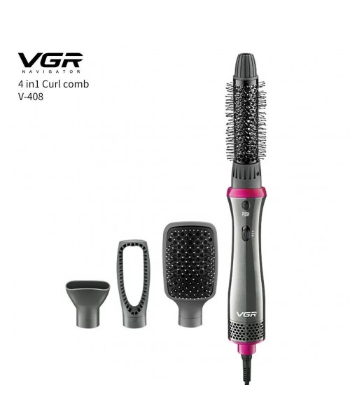 VGR V-408 Ηλεκτρική Βούρτσα Air Styler με Ζεστό Αέρα | Ίσιωμα και Μπούκλες 600-700W